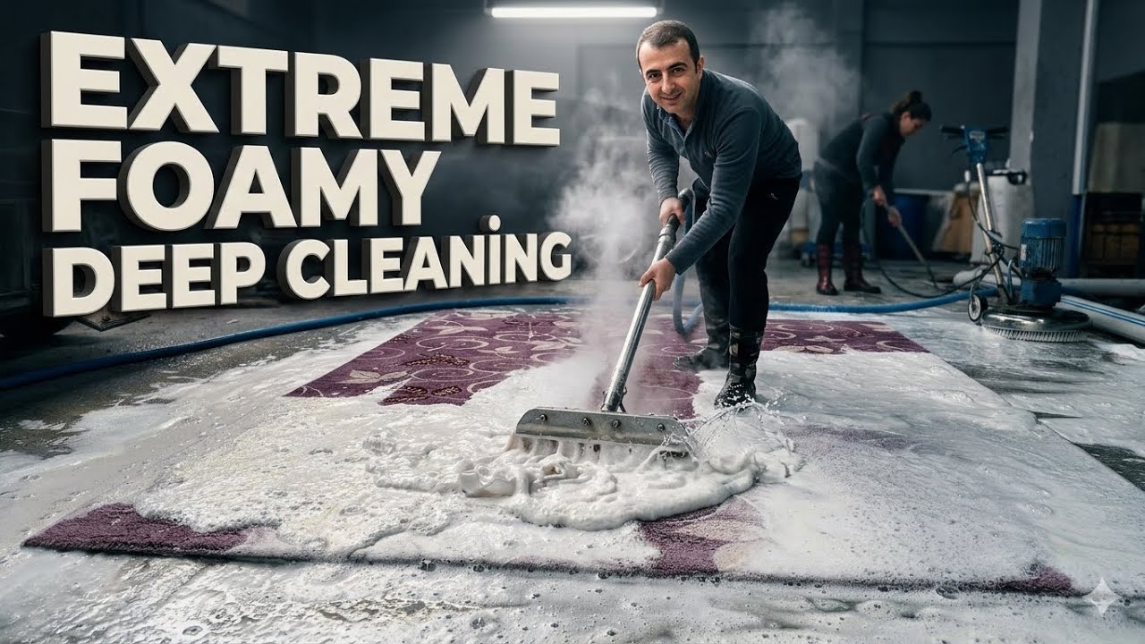 EXTREME FOAMY DEEP CARPET CLEANING | SATISFYING FRONT & BACK WASH