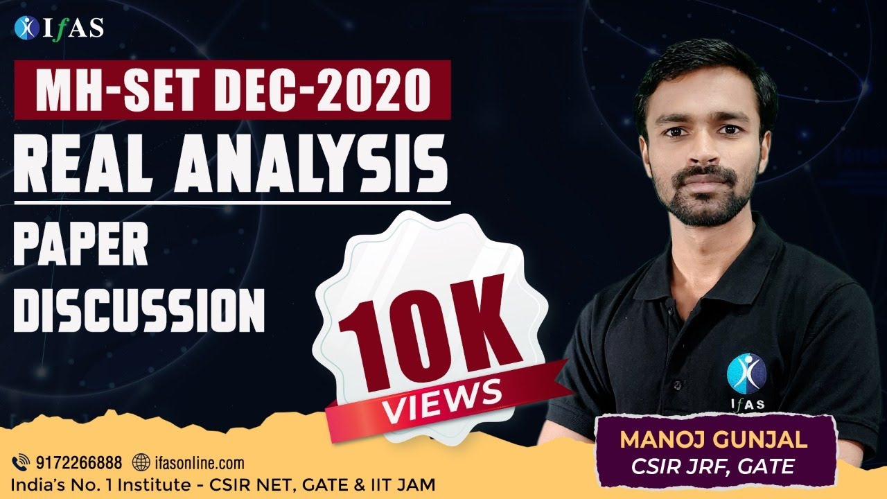 Maharashtra Set Real Analysis Paper Discussion | MH-SET Mathematics Dec 2020 | IFAS