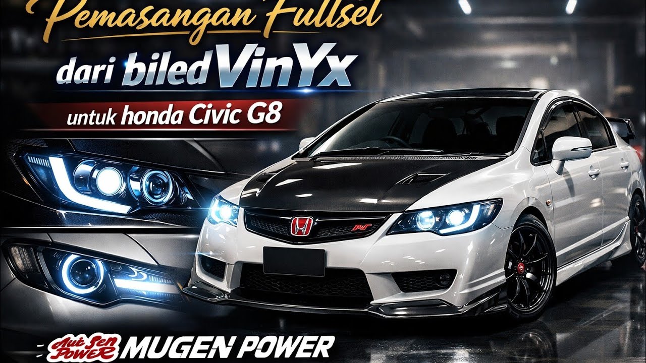 #share  pemasangan paket Biled VinYx untuk honda Civic G8 spek mugen Power