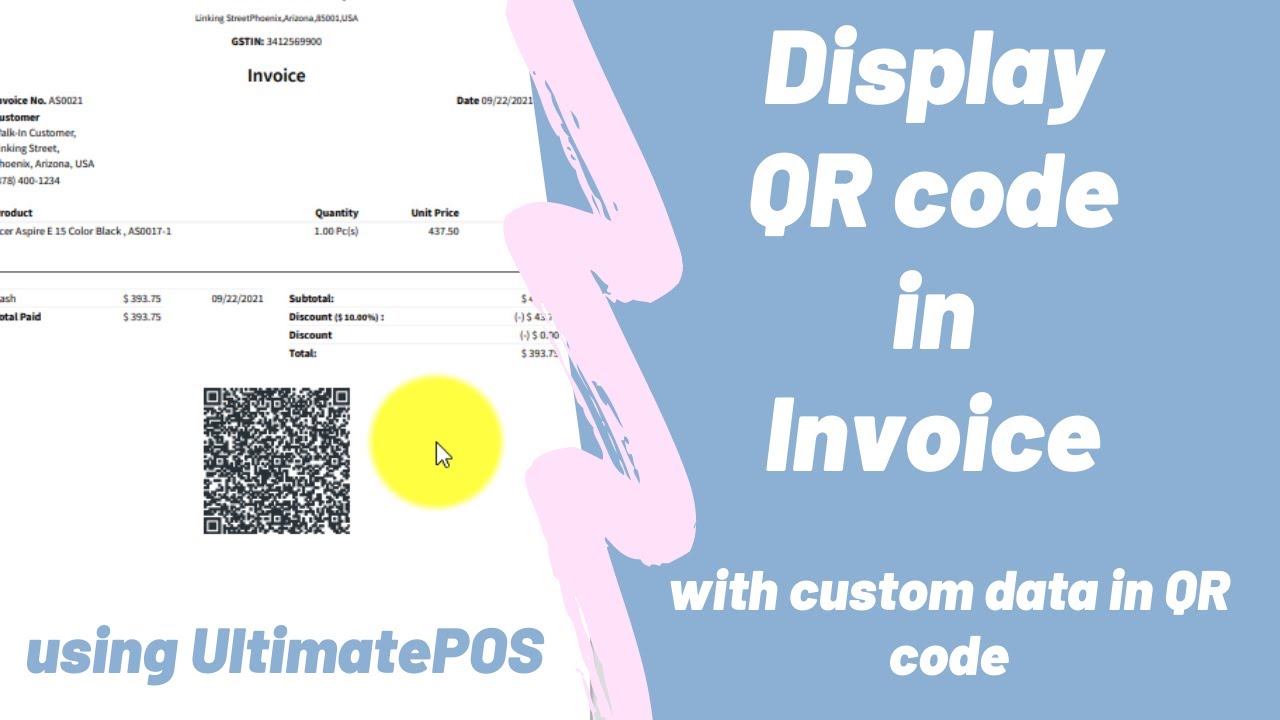Displaying QR code in invoice