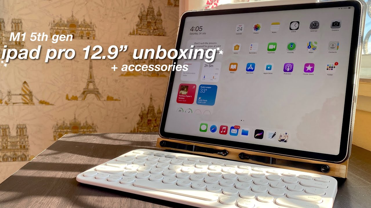 iPad Pro 2021 unboxing (M1 12.9’) + apple pencil  & accessories 🤍🧸