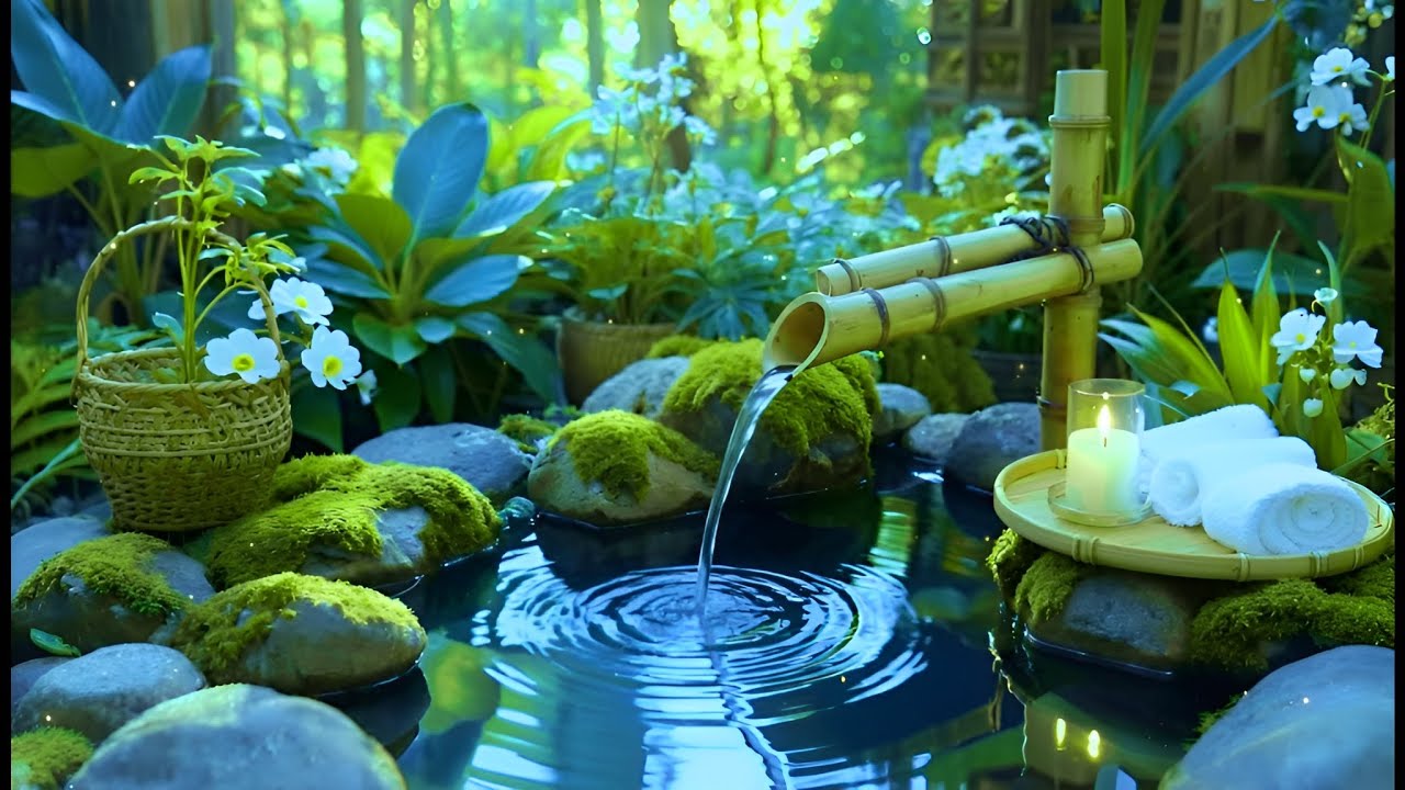Healing of the Mind 🌿 Bamboo Water Sounds & Music for Focus, Yoga & Zen