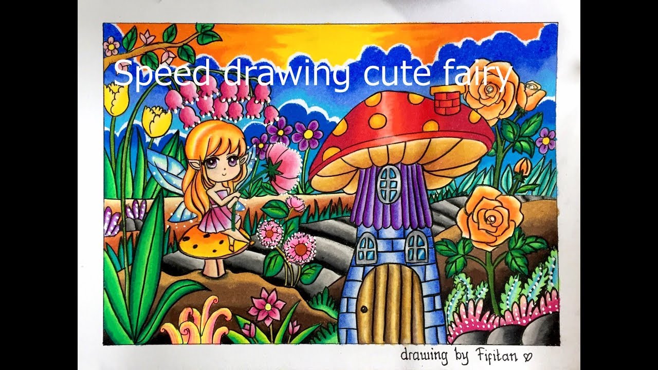 CARA GRADASI WARNA EP 5 Tema Peri ( speed drawing )