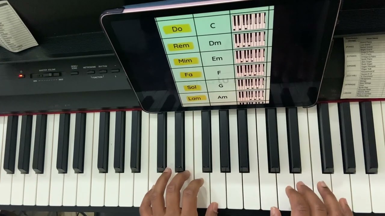 Chord of the key of C - piano tutorial - English