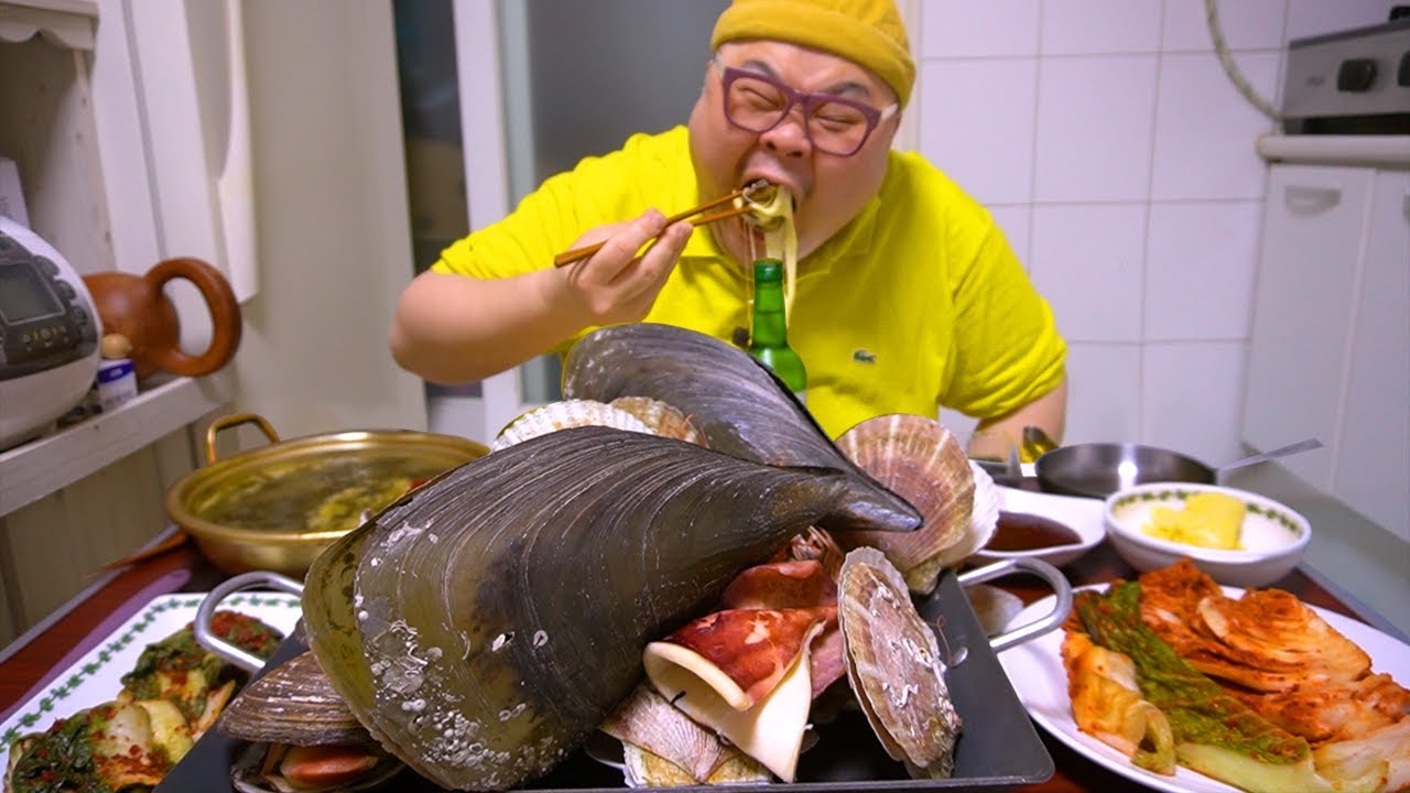 최고의 소주안주!!│산더미 해물 조개찜 먹방 Steamed clams Mukbang Eatingshow