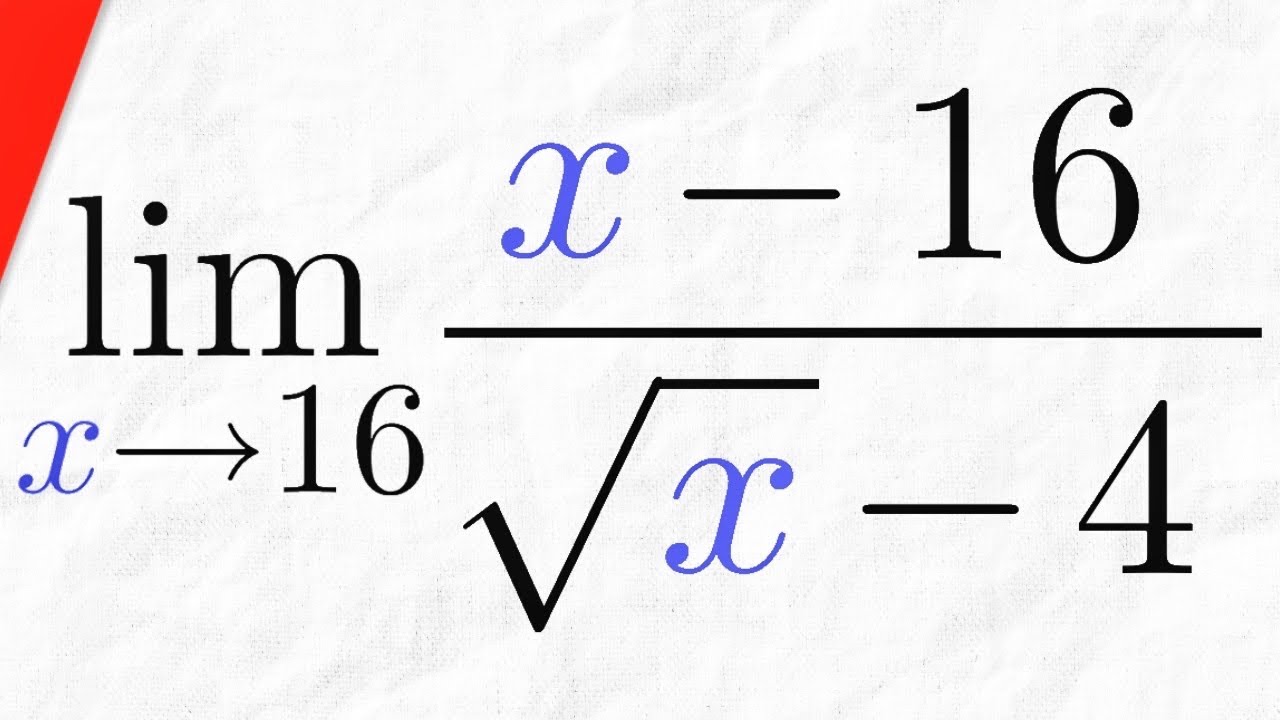 Limit of (x-16)/(sqrt(x)-4) as x goes to 16 (Conjugate) | Calculus 1 Exercises