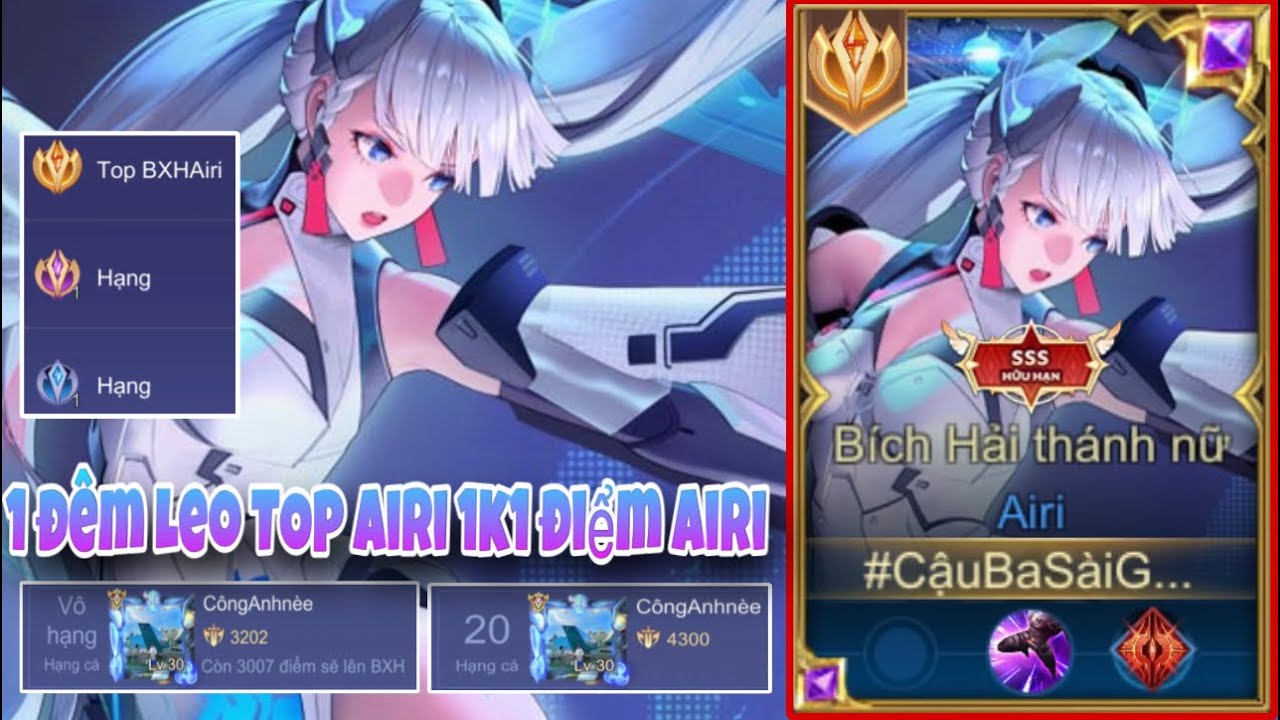 TOP.1 Airi Và 1 Đêm Cày 1k1 Điểm Chiến Lực Với Chuỗi MVP Mãn Nhãn