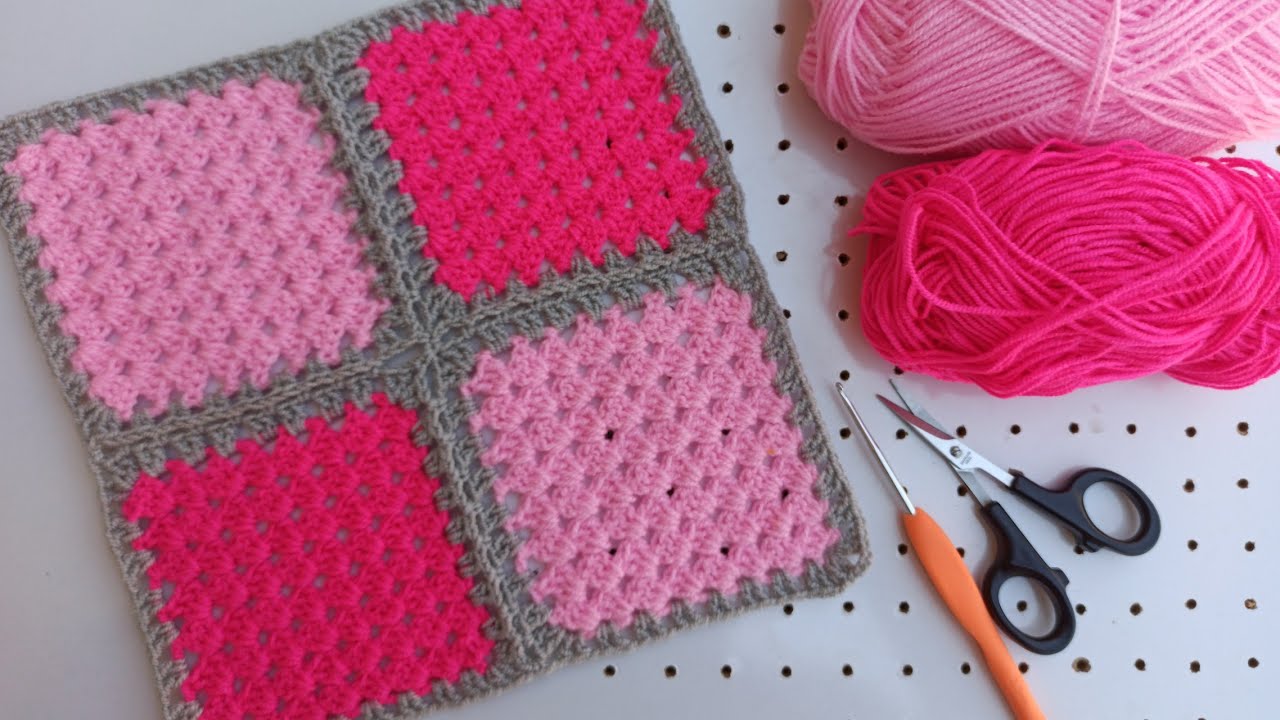 اتصال موتیف |موتیف مادربزرگ | motifcrochet | motifsquare | grannysquare😍❤️💐🥰 مرسی از نگاهتون