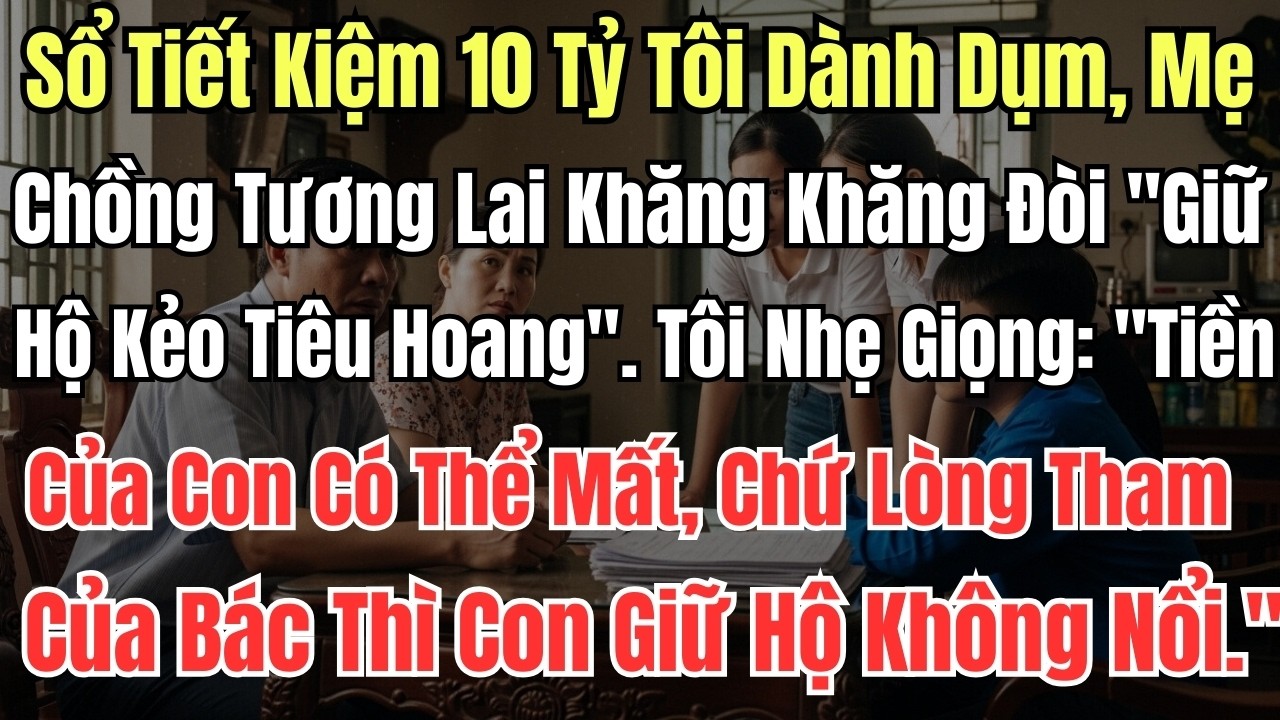 Sổ Tiết Kiệm 10 Tỷ Tôi Dành Dụm, Mẹ Chồng Tương Lai Khăng Khăng Đòi 