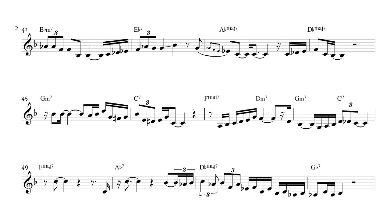 Arturo Sandoval's solo on 'Here's That Rainy Day' (Transcription)