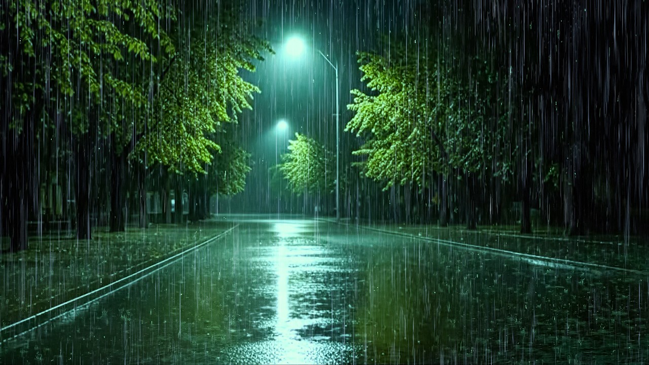 Fall into Sleep with Heavy Rain at Night | Relaxing ASMR Rain, Insomnia, Tinnitus Cure