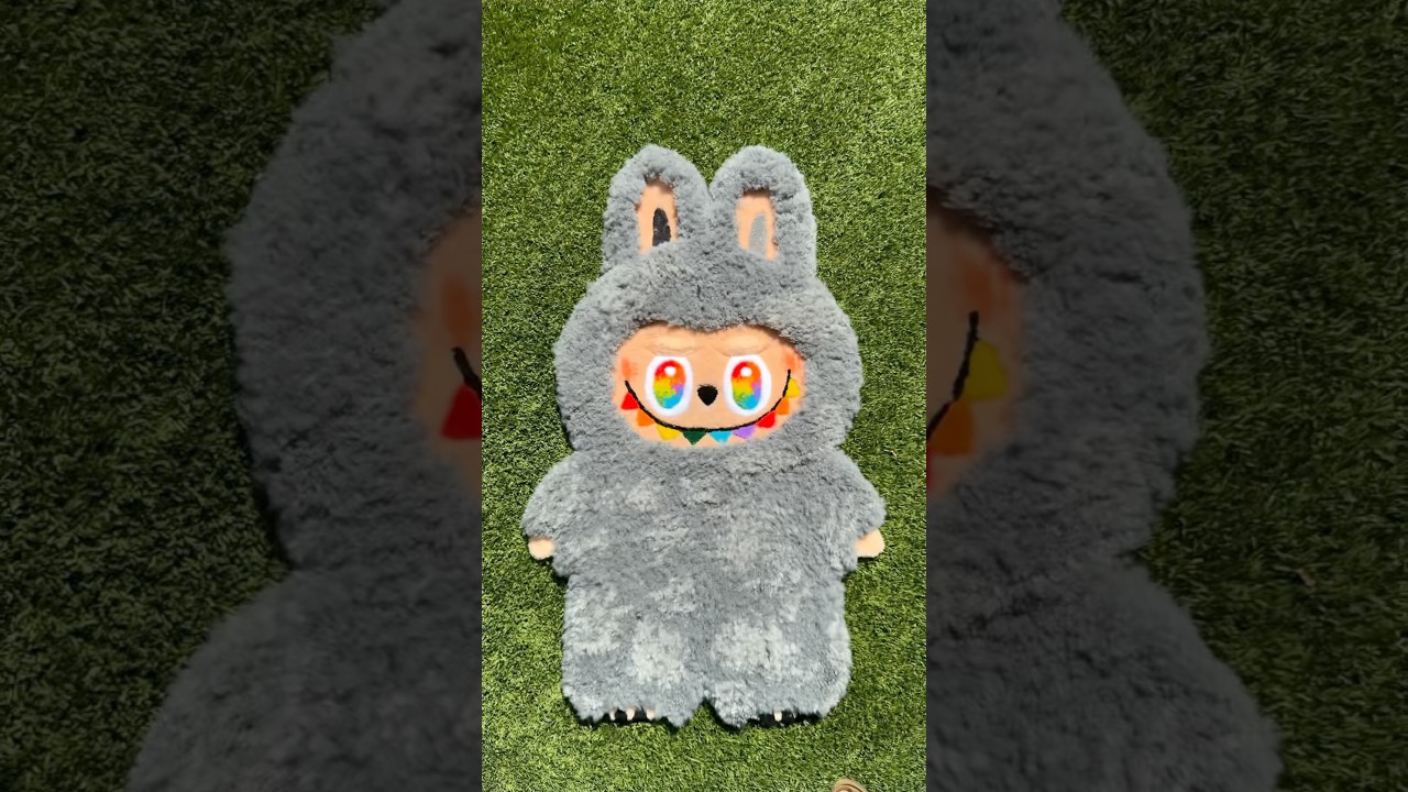 Making a secret Labubu rug ASMR 😌🌈🖤 #labubu