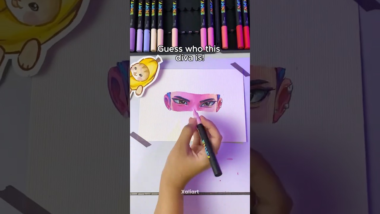 Loving how vibrant these acrylic marker colors are!✨ #enmy #enmyblackbox #kpopdemonhunters #shorts
