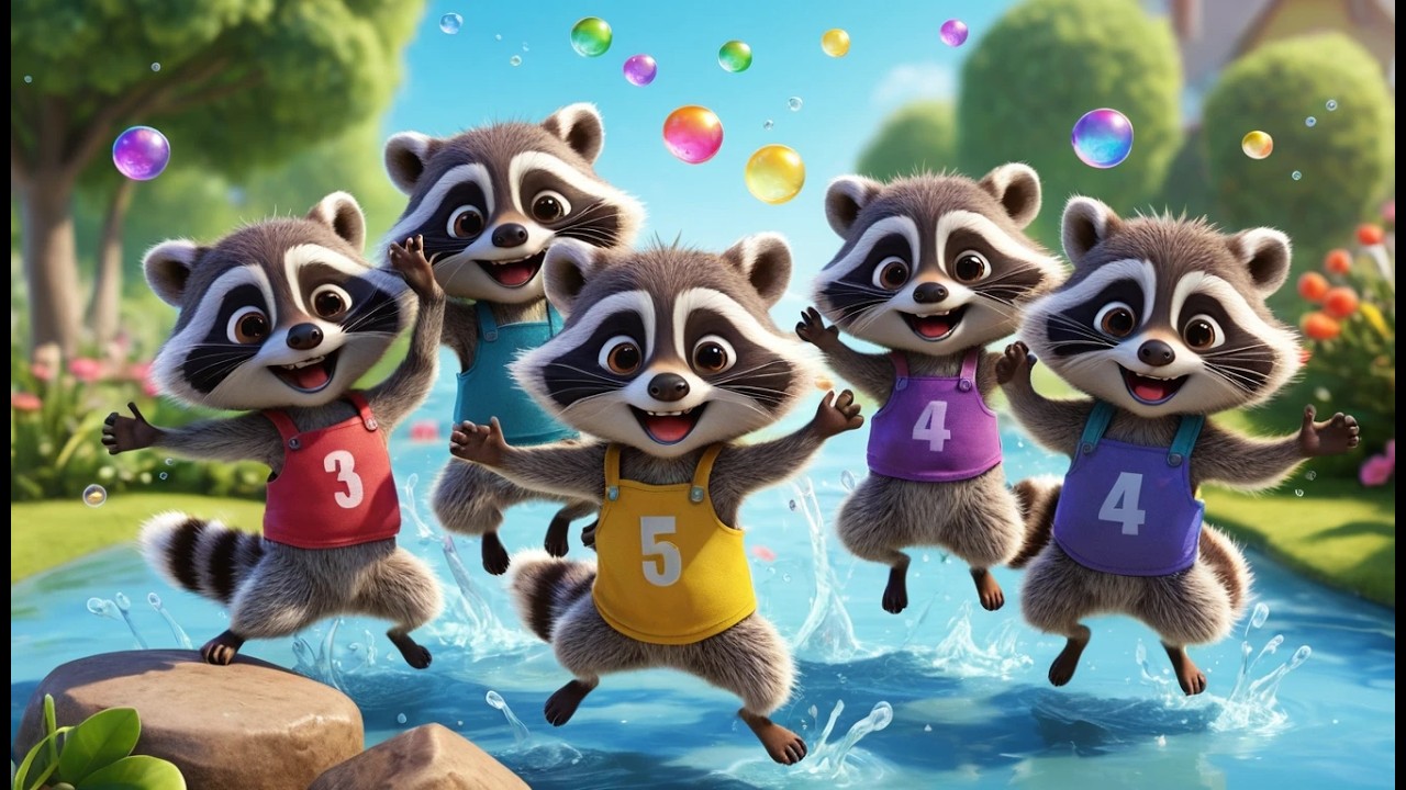 Fünf kleine Waschbären waschen sich | Lustiges Waschlied & Kinderlied zum Mitmachen