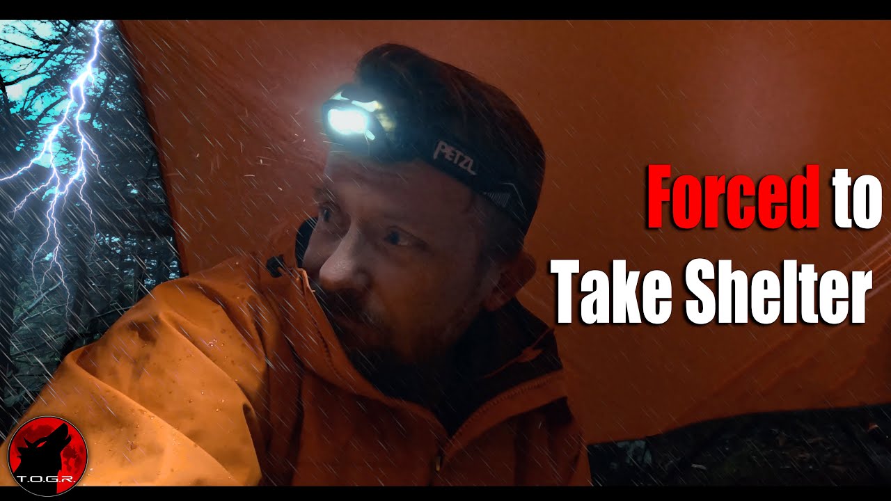 ⛈️ Forced to Take Shelter - Severe Thunderstorm Camp - Marble Size Hail Thunder Lightning Rain Wind
