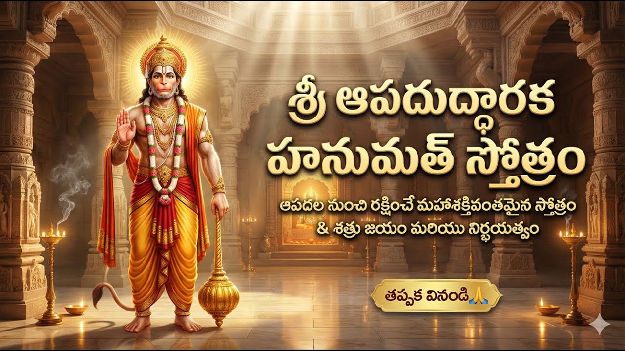 శ్రీ ఆపదుద్ధారక హనుమత్ స్తోత్రం | Apaduddharaka Hanuman Stotram | Powerful Protection Mantra