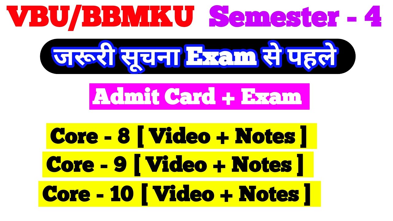 VBU/BBMKU Semester 4 | Semester 4 political science | Semester 4 notice | Semester 4 notice vbu/bbmk
