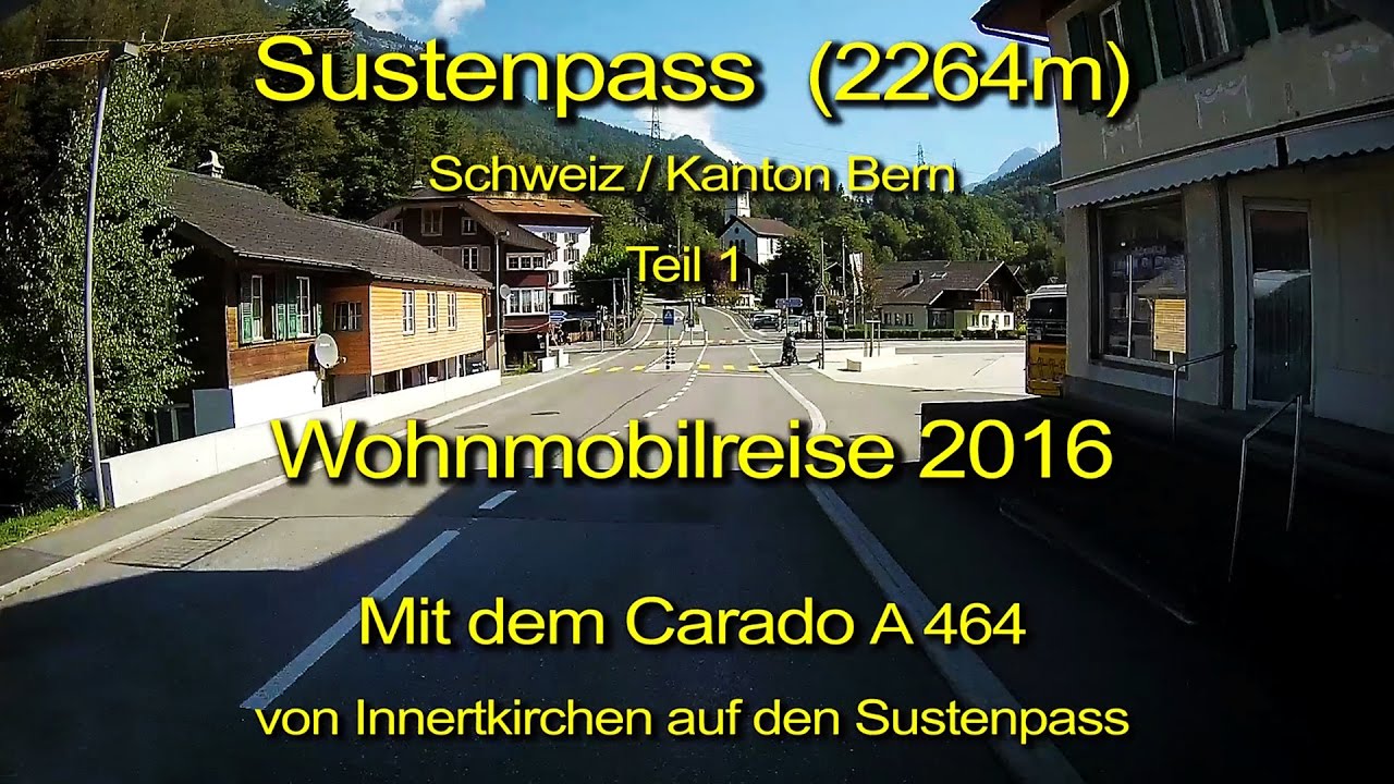 Wohnmobil – Sustenpass – Schweiz –Teil 1 - Blick durch die Windschutzscheibe - Komplett & Echtzeit