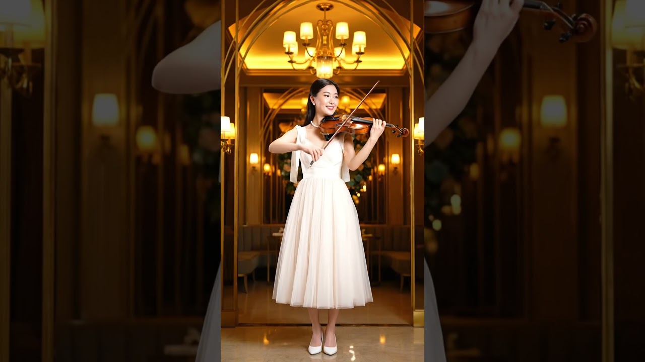 Indoor Classical Violin Played by a Female Artist