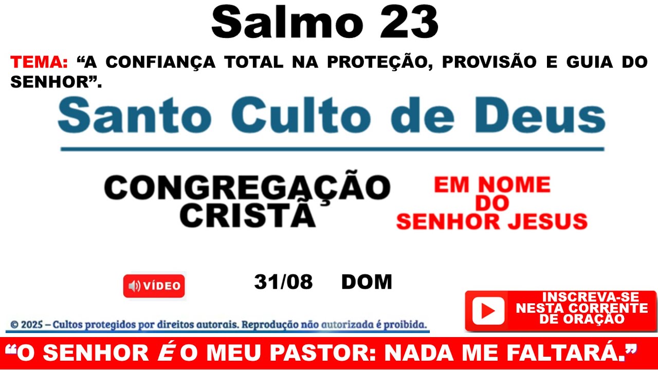 Culto Online CCB   Salmo 23