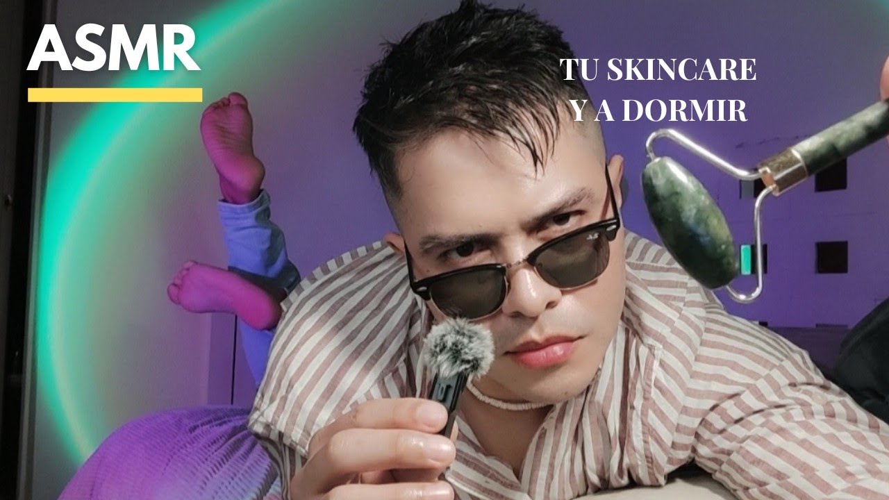 ASMR. Soy tu novio y te hago el skincare antes de ir a dormir. | Susurros, tapping, mouth sounds. 