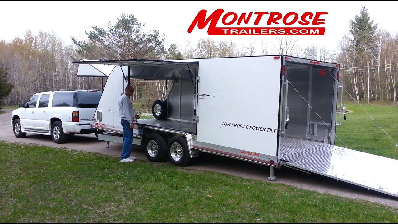 Montrose Trailers: “Low Profile Power Tilt Enclosed Trailer”