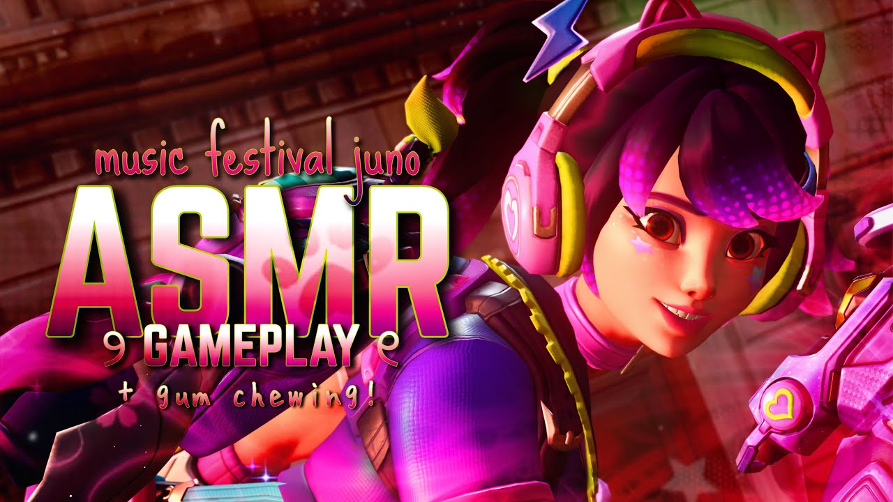 ⋆˙✿ music juno asmr gaming (^ヘᴥヘ^) + gum chewing! ✦ 〚 overwatch 2 〛🐾 ˚ ༘