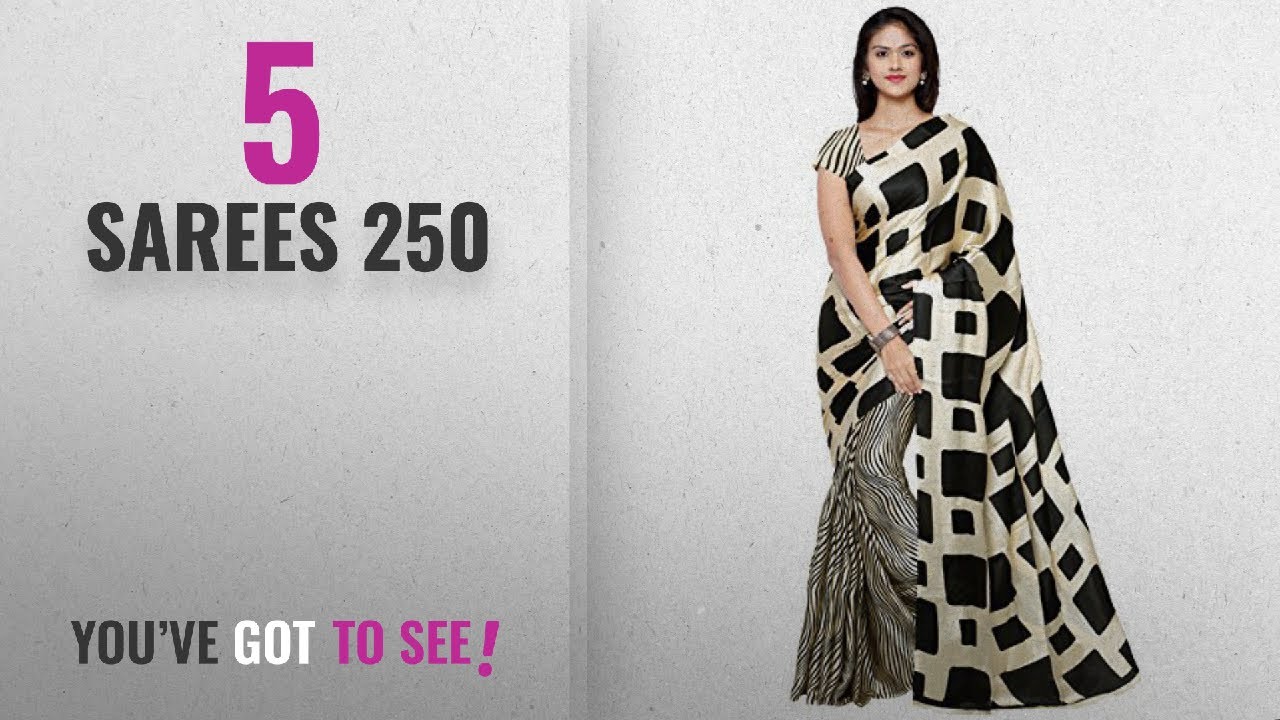 Top 10 Sarees 250 [2018]: Applecreation Crepe Saree With Blouse Piece