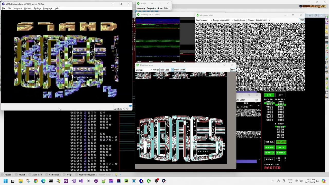 C64 Demos peek — Быстрая прокрутка растрового изображения в любом направлении