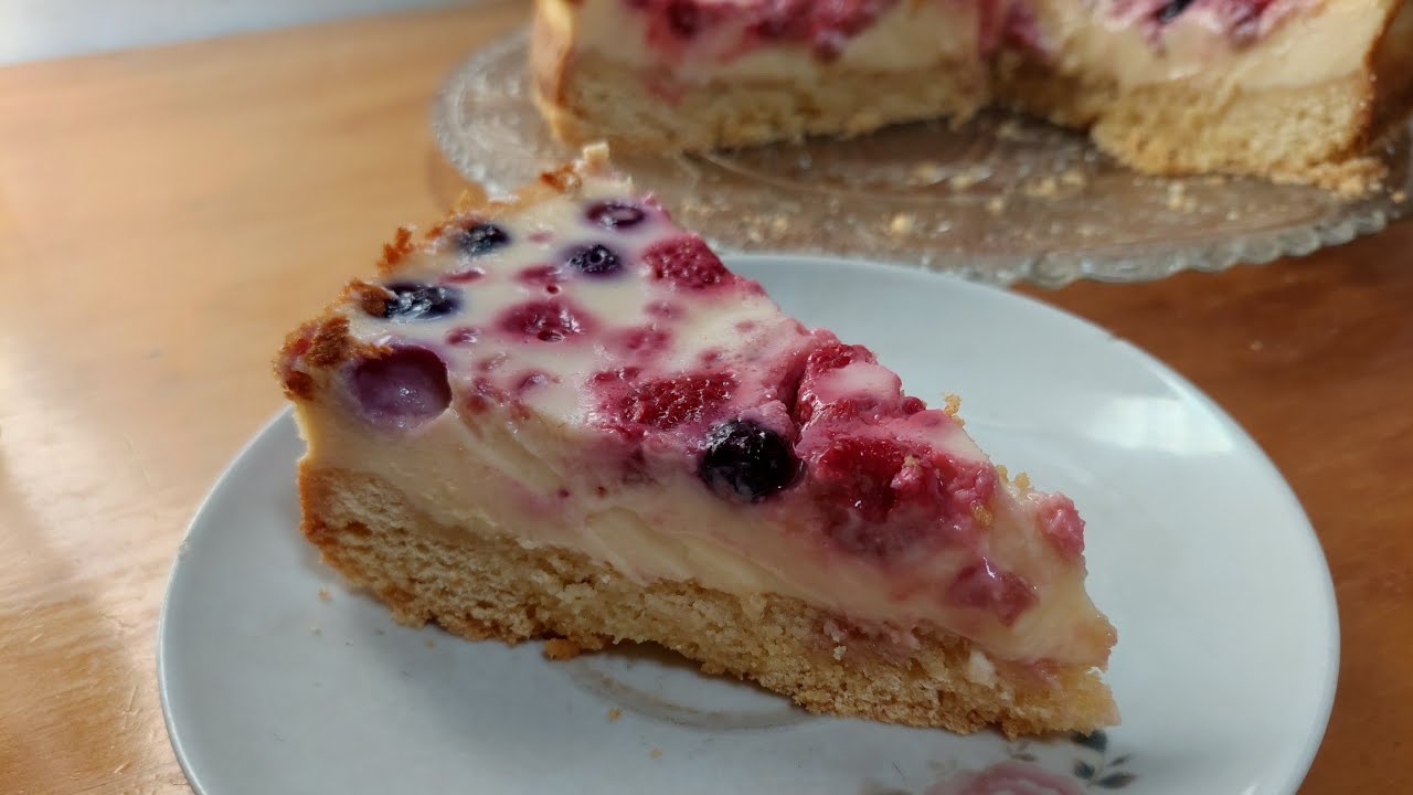 Kuchen sureño de arándanos y frambuesas (Relleno de yogurt)