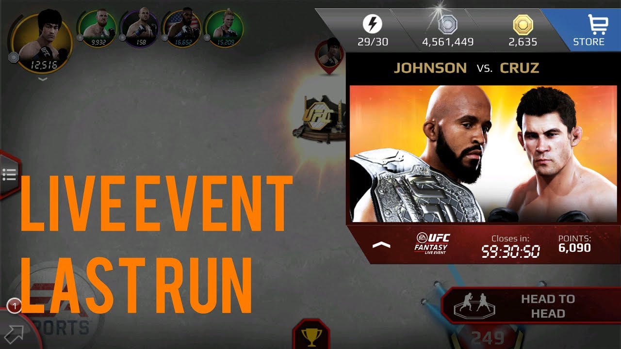 EA SPORTS UFC Mobile - Fantasy Live Event: Demetrious Johnson vs. Dominick Cruz Live Event Last Run!