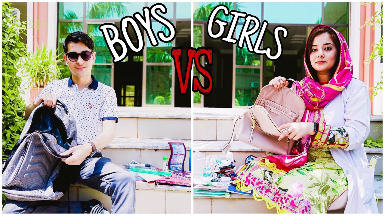 What's inside Bags of Medical Students of Khyber Medical College || Boys Bags VS Girls Bags.