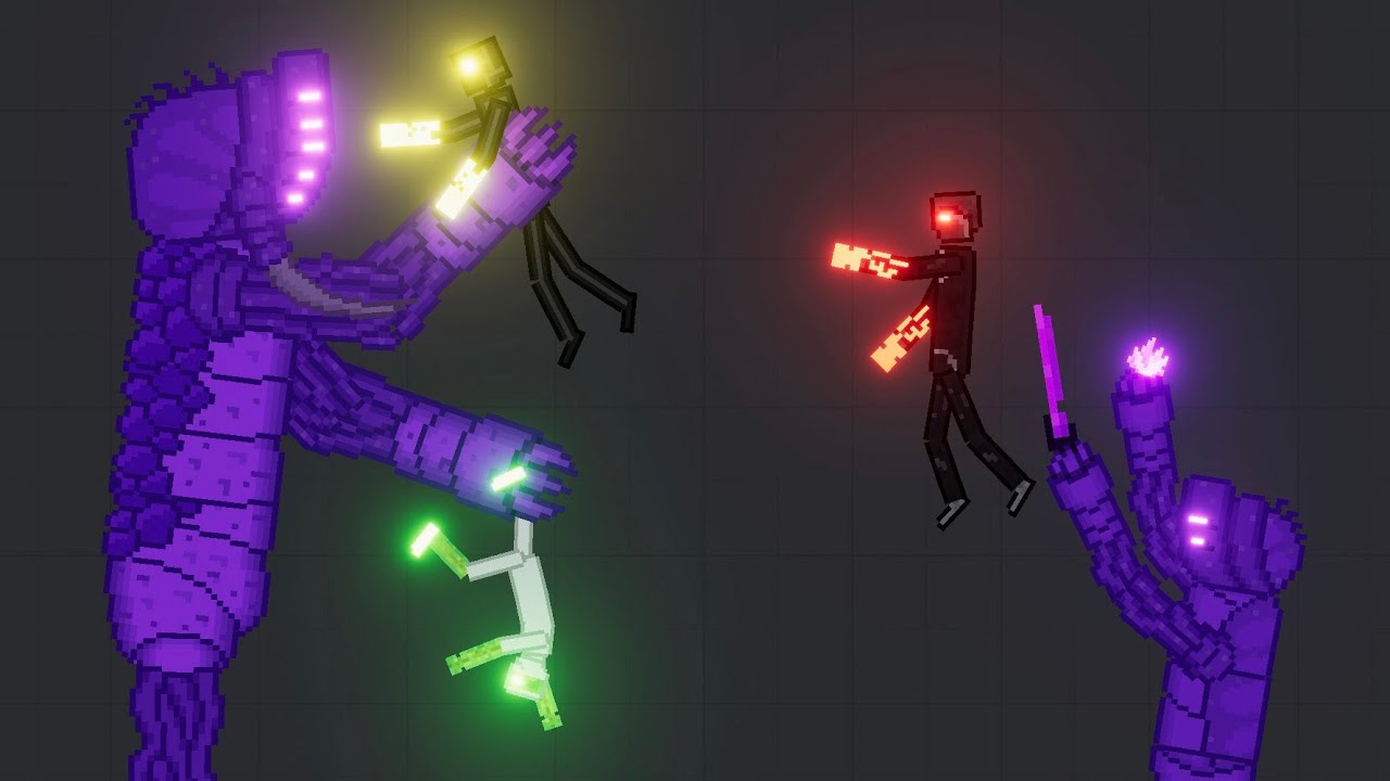 Superhumans Fight Against Giant Purple Monster In People Playground