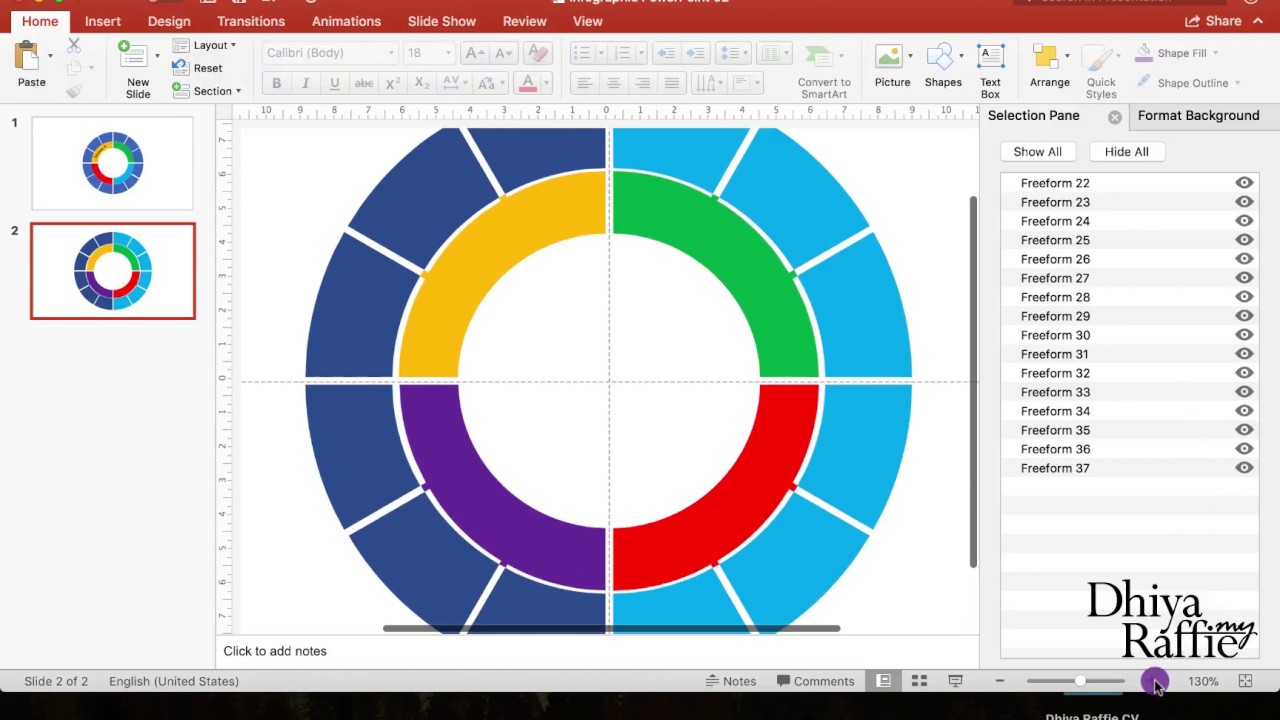 Учебное пособие по MS PowerPoint: Многоуровневая диаграмма «колесо/пончик» (Обучающий центр в Мал...