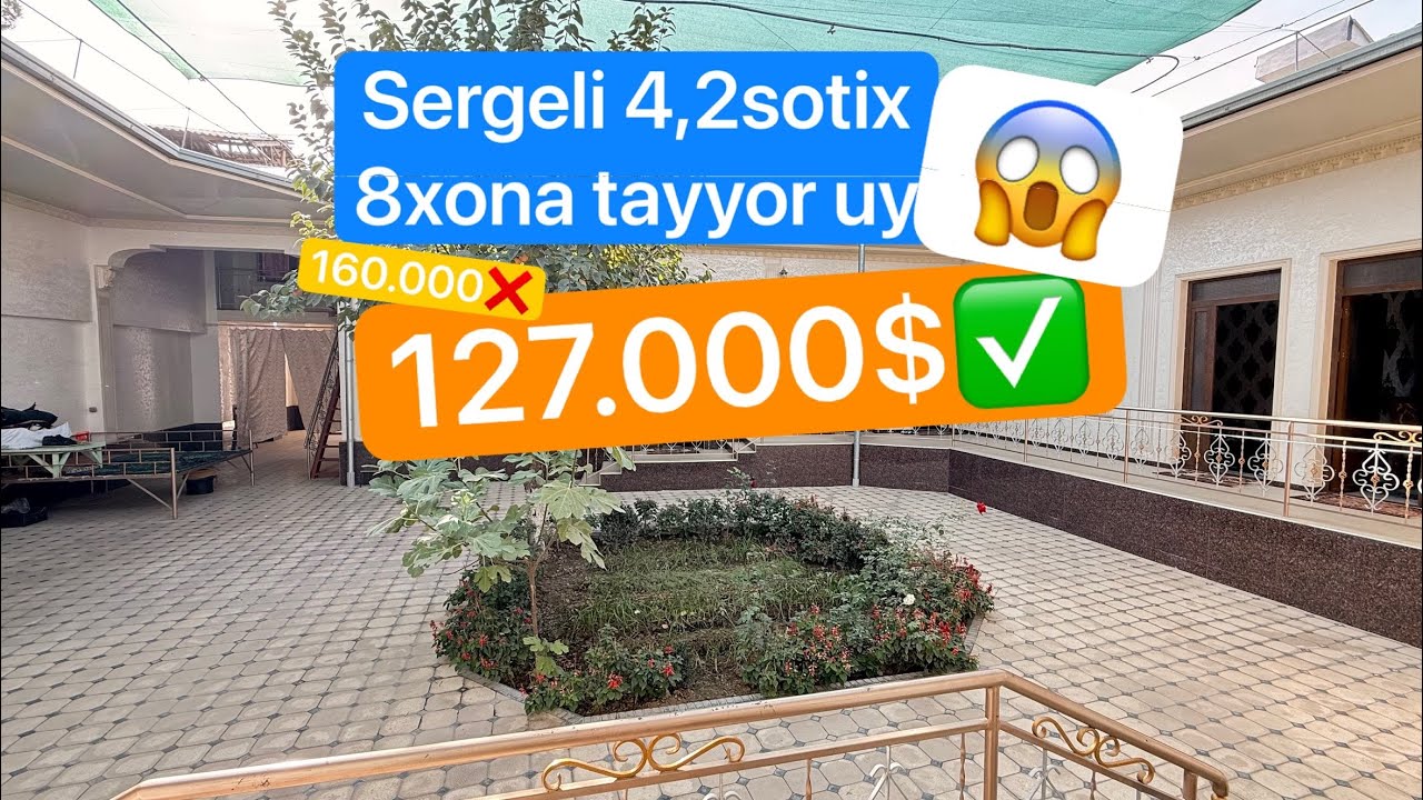 ✅СОТИЛДИ✅▫️Сергели 4,2 сотих 8хона таййор участка 127.000$🤩😱