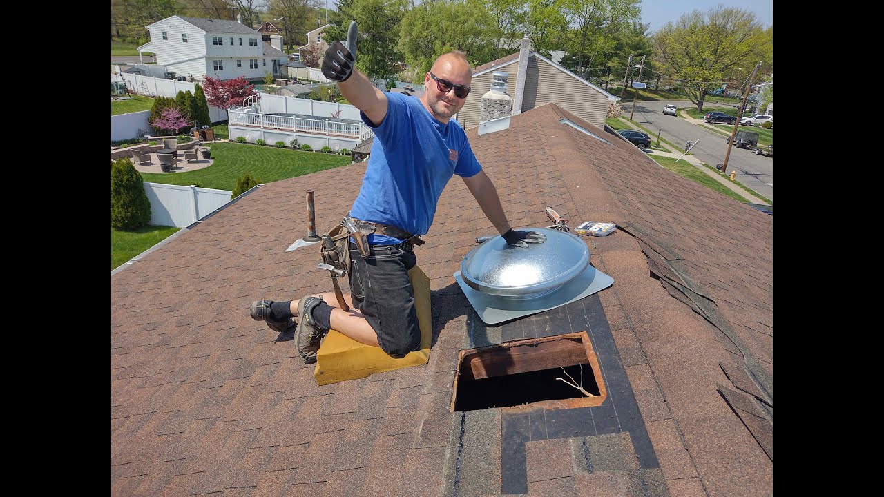 How To Replace Roof Mounted Attic Fan Replacement, Repair Leaking Roof Fan And Motor Installation.