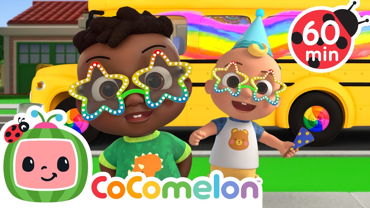 JJ’s Surprise Birthday Party Bus Ride – Wheels on the Birthday Bus | Cocomelon | Tiny Dance Club