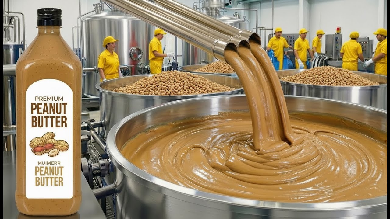 😱 Inside the Peanut Butter Factory — How MILLIONS of Tons Are Made Every Day!