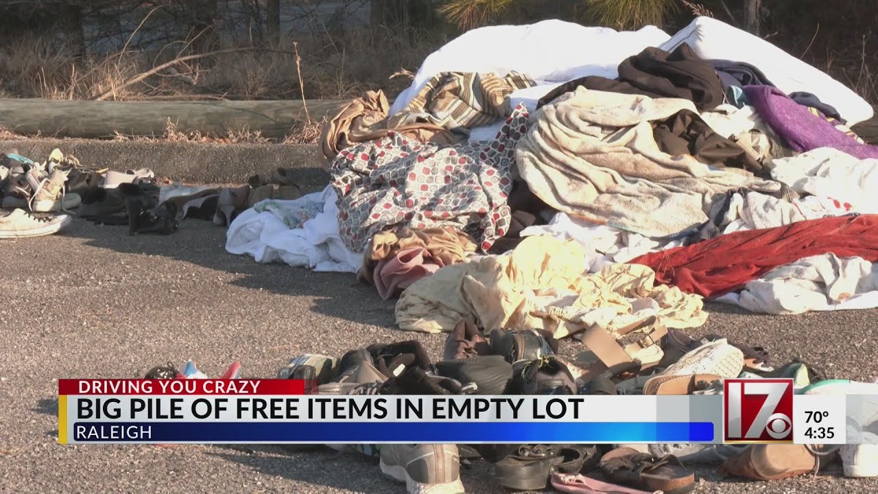 Big pile of free items in empty Raleigh lot