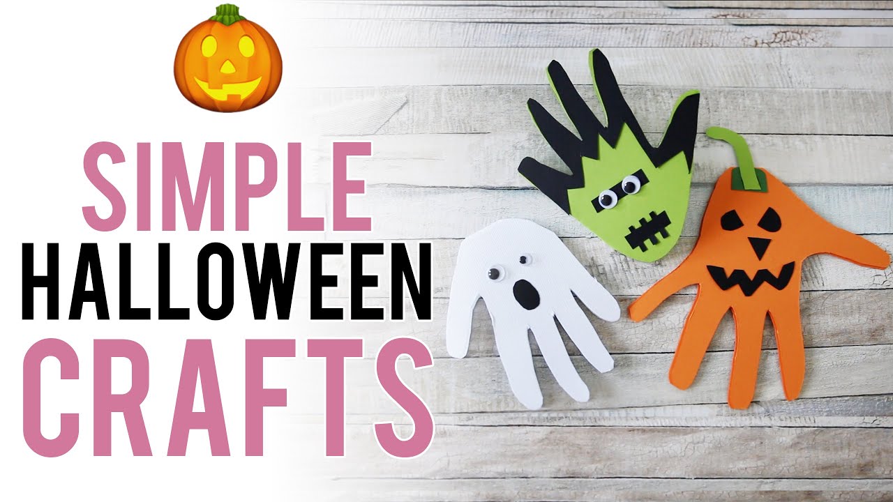 Simple Halloween Craft Ideas for Kids | Halloween Handprint Card | Ysis Lorenna