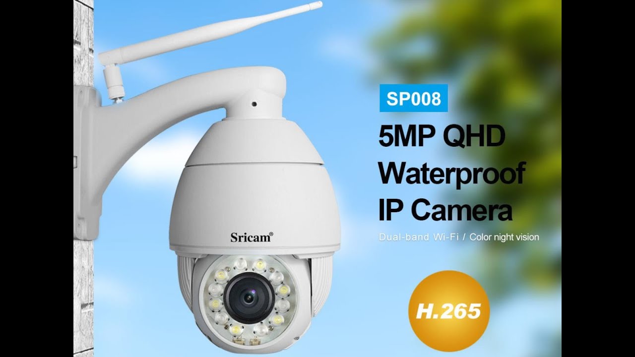 Sricam SP008 5 mp  camera dome outdoor ptz waterproof wifi wireless security cctv camera