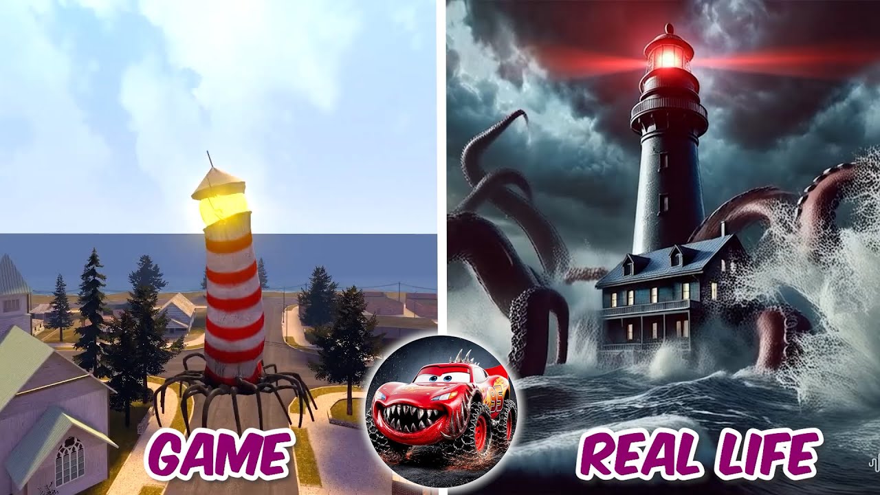 Lighthouse Monster In Real Life | All Eater Monster | Tiles Hop EDM Rush Coffin Dance Meme