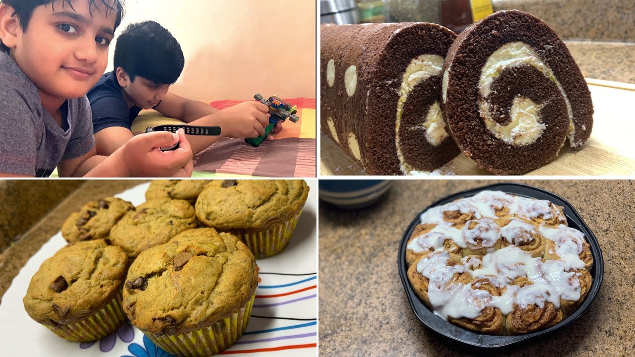 Sweet treat for boys || Swiss Roll Cake • Whole-wheat Muffin • Cinnamon Roll