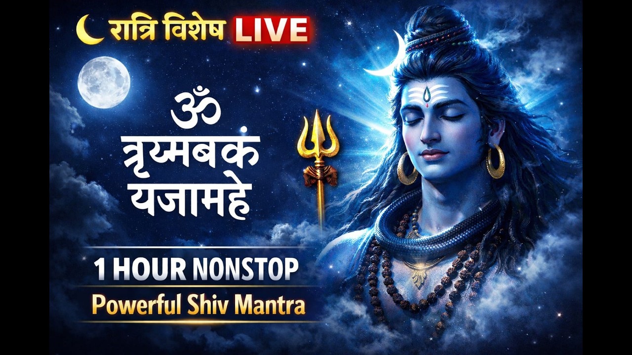🔴 LIVE | Maha Mrityunjay Mantra 1 Hour 🌙 | शांति, सुरक्षा और सकारात्मक ऊर्जा हेतु 🔱