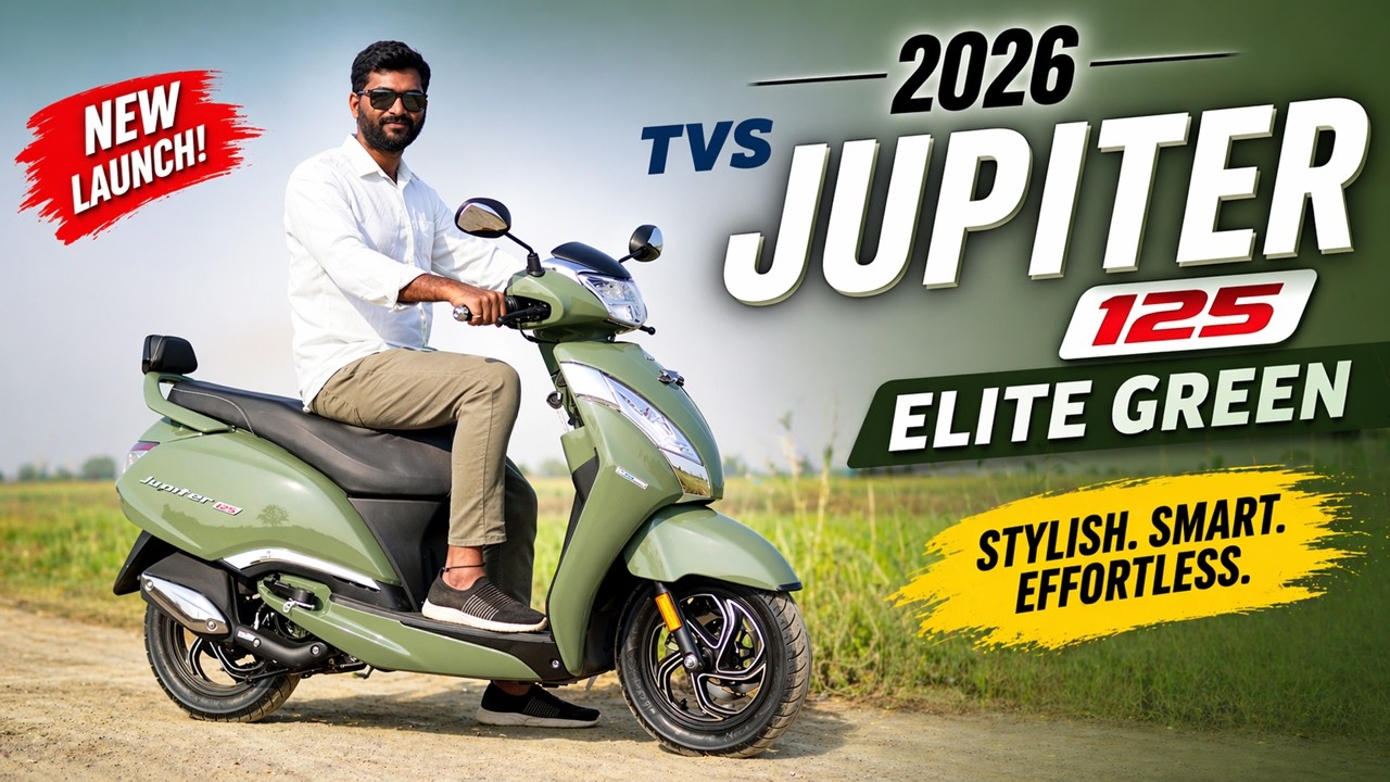 2026 TVS Jupiter 125 Elite Green Price & Specs in telugu | TechTravelTelugu
