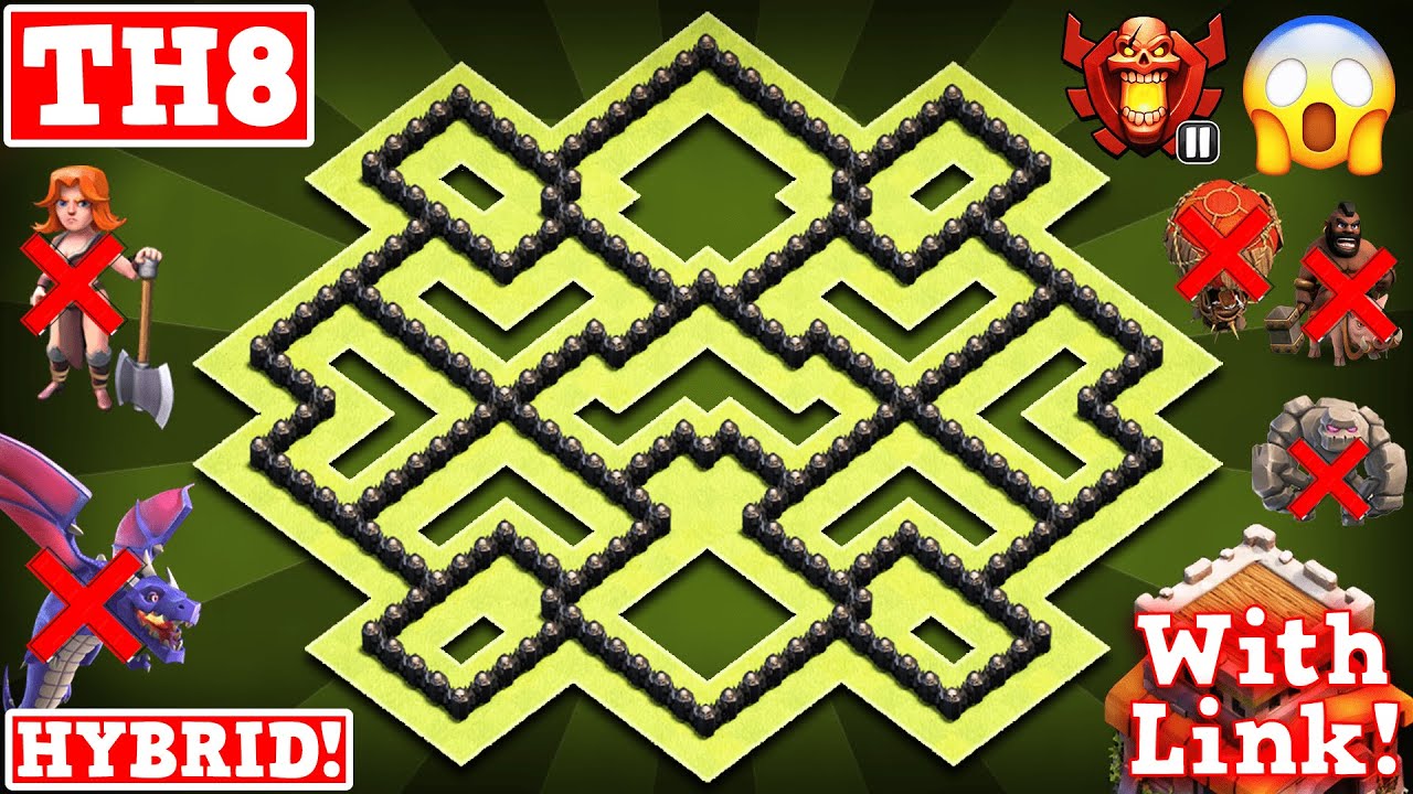Best Town Hall 8 (Th8) Base With Copy Link | Th8 Trophy/Farming/Hybrid Base 2020!