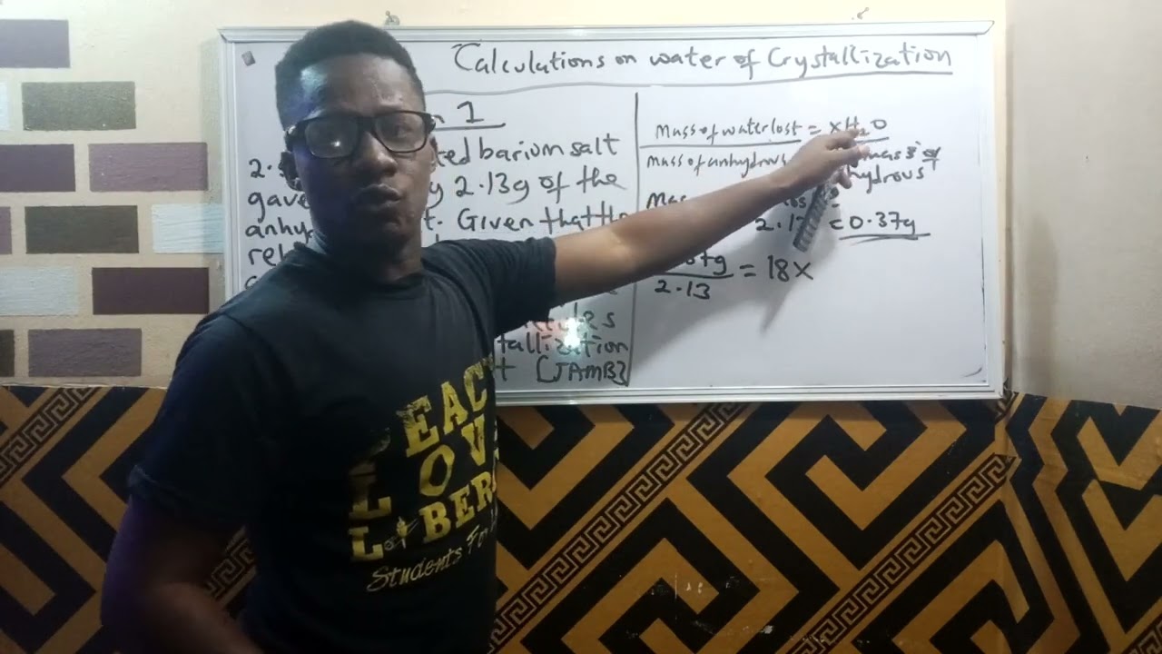 Calculations on Water of Crystallization 1