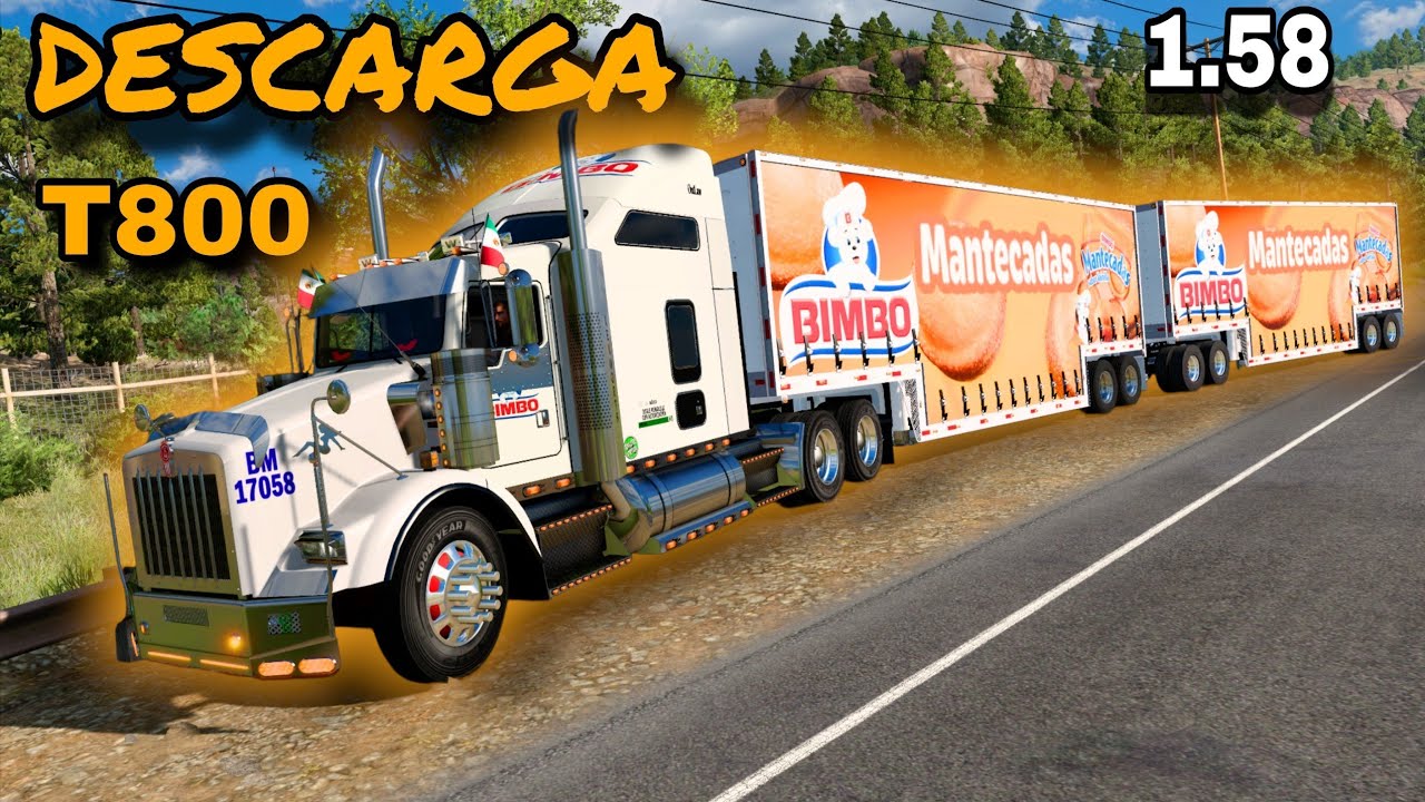 Descarga pack de mods: 1.58 KENWORTH T800 con skin MEXA 🇲🇽 y refresqueras american truck simulator 