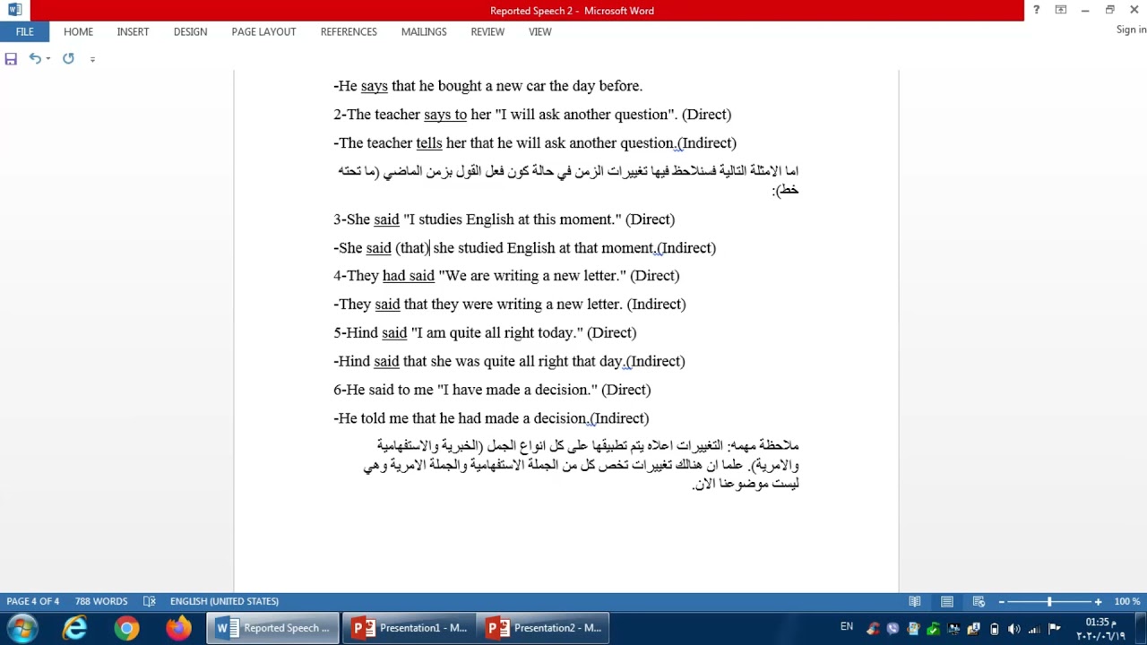 Reported Speech Part 2