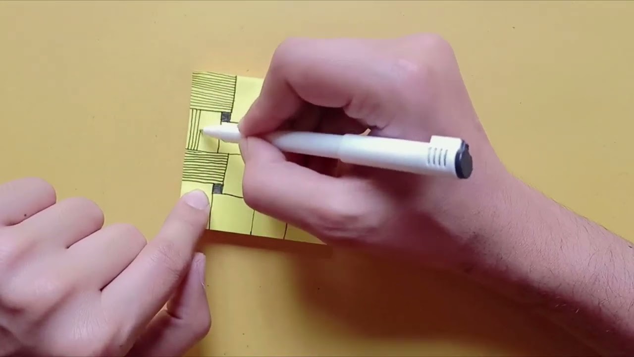 A drawing with straight lines | stickynote drawing 